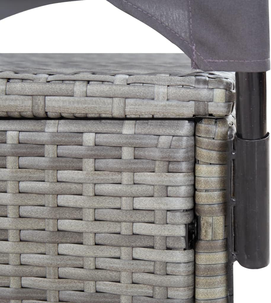 Double Lounger with Canopy Outdoor Rattan Lounge Seat