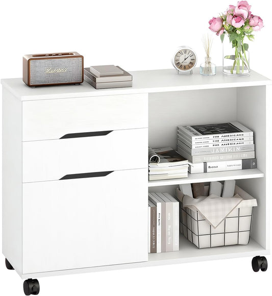 Modern 4-Drawer Filing Cabinet Organized Workspace