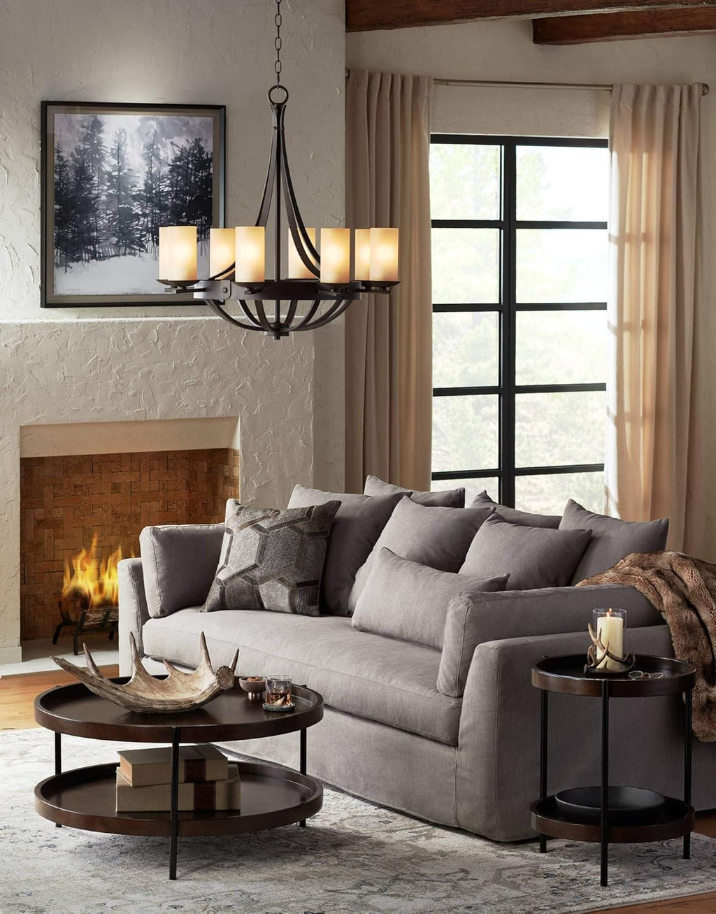 Vintage Glass Chandelier Ceiling Light Elegant Home Lighting